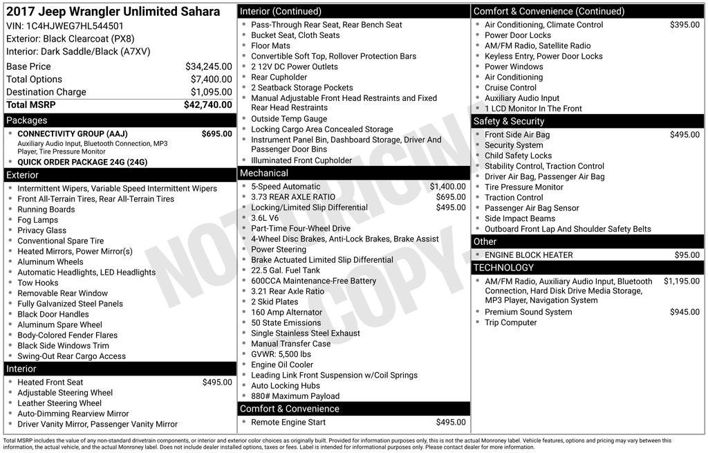2017 Jeep Wrangler Unlimited Sahara