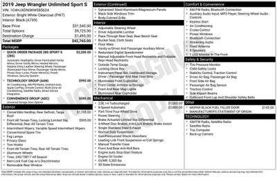 2019 Jeep Wrangler Unlimited Sport S