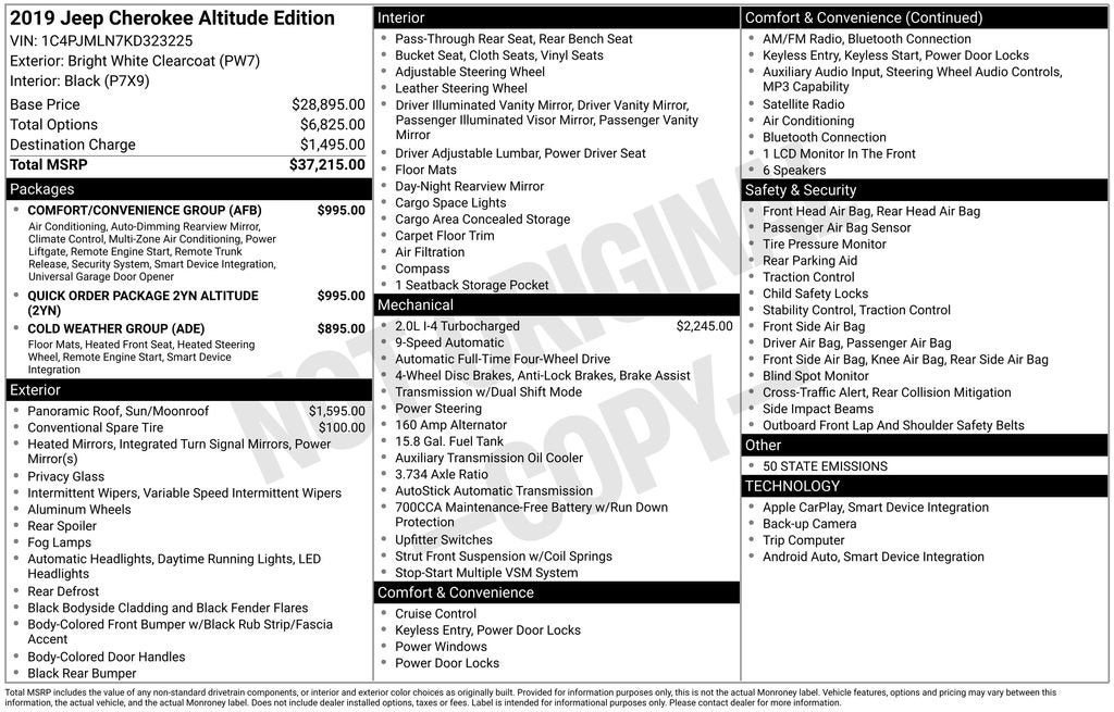 2019 Jeep Cherokee Altitude