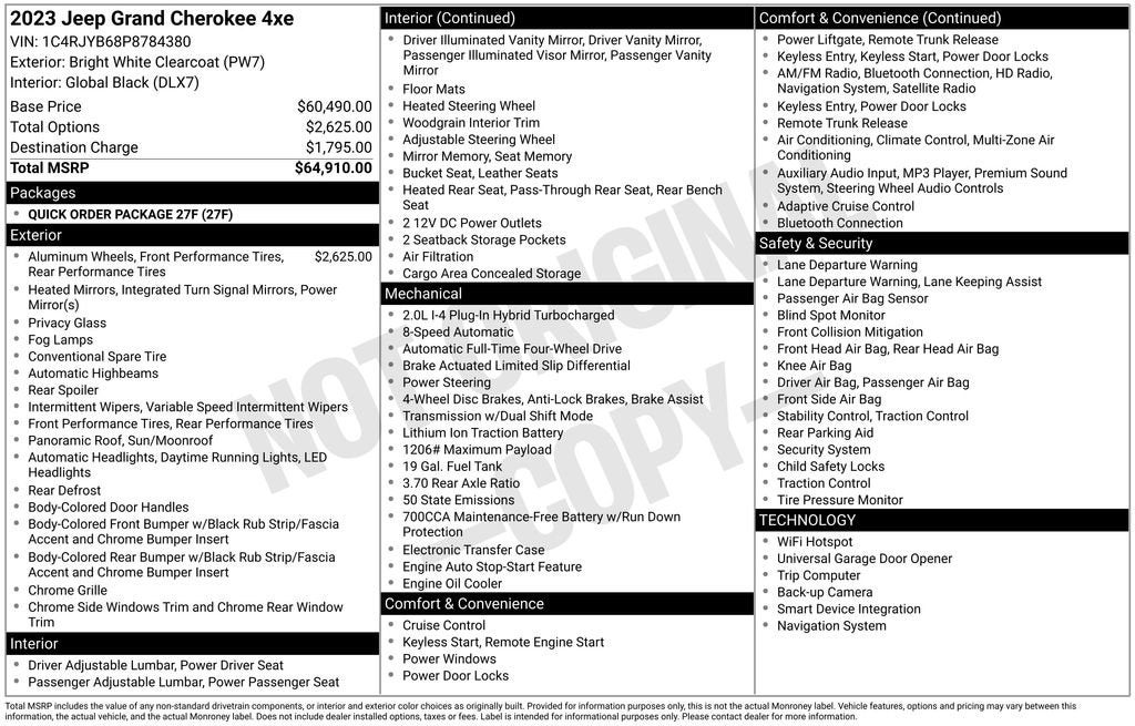 2023 Jeep Grand Cherokee 4xe NA