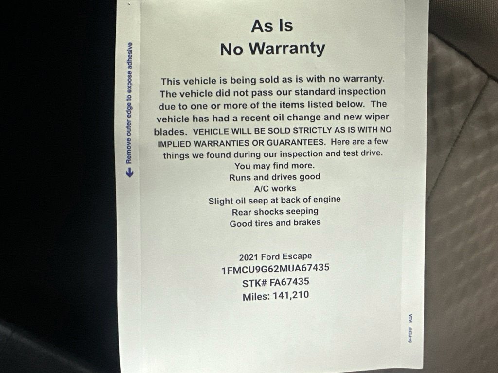 2021 Ford Escape SE