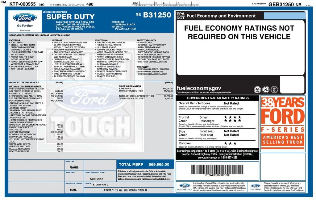 2016 Ford Super Duty F-250 SRW Lariat