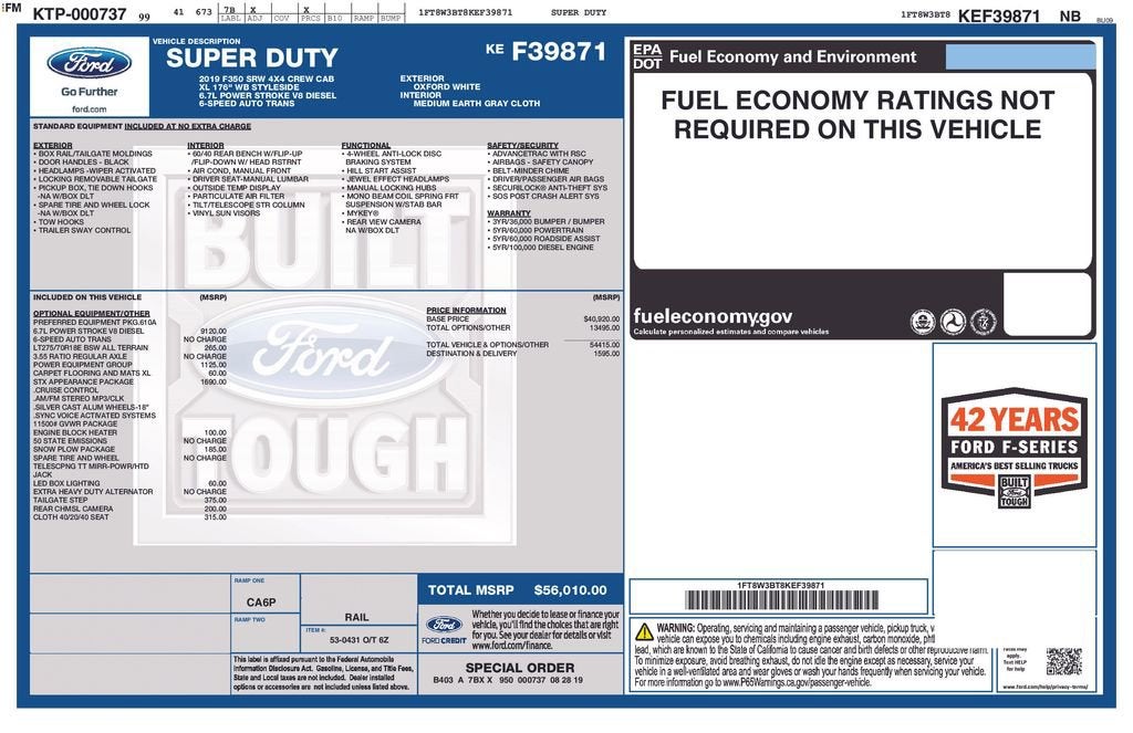 2019 Ford Super Duty F-350 SRW XL