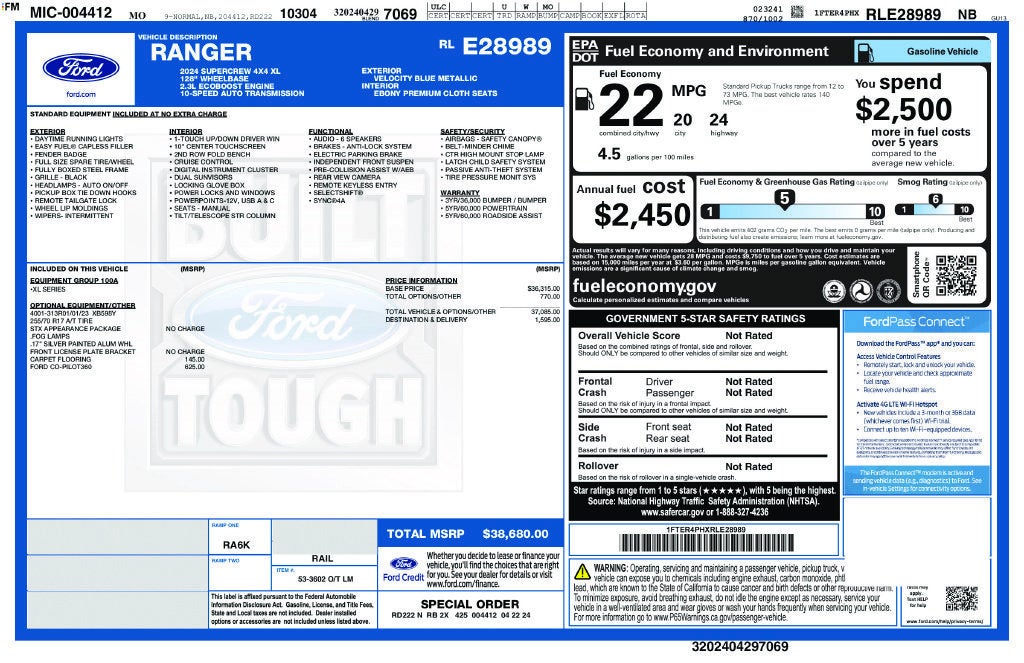 2024 Ford Ranger XL