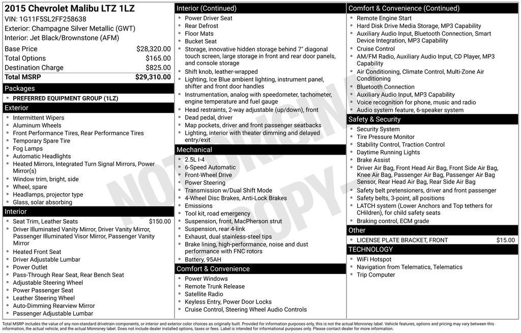 2015 Chevrolet Malibu LTZ