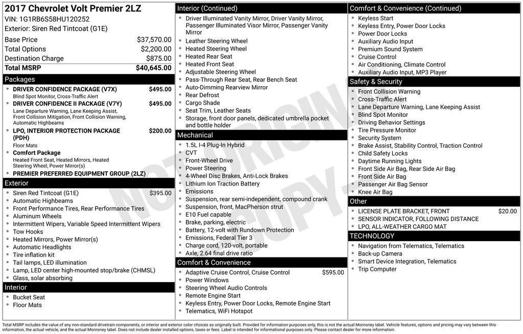 2017 Chevrolet Volt Premier