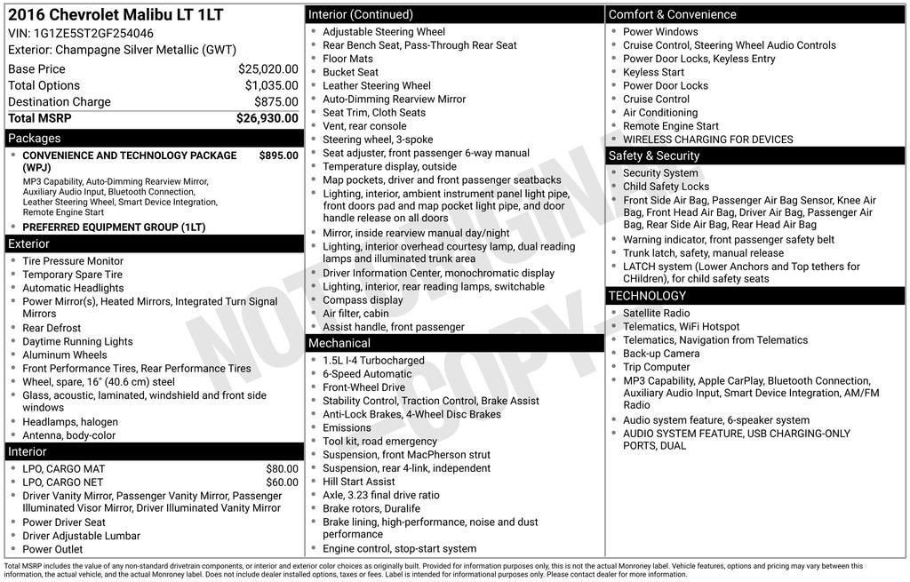 2016 Chevrolet Malibu LT