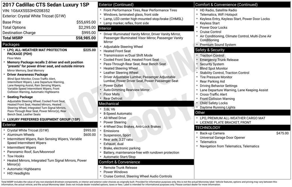 2017 Cadillac CTS Luxury AWD