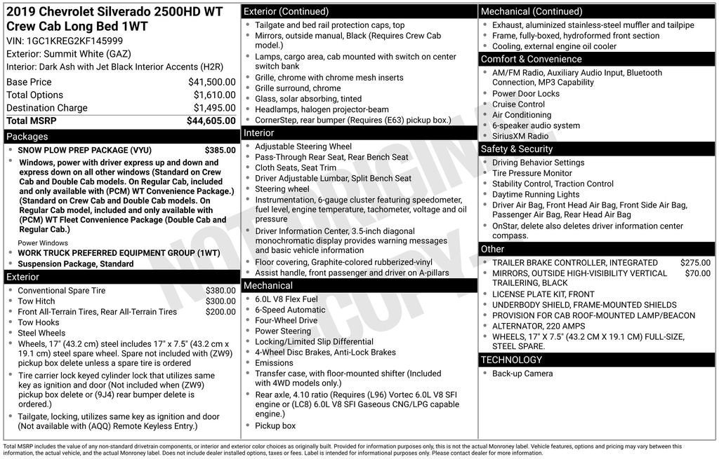 2019 Chevrolet Silverado 2500 HD Work Truck