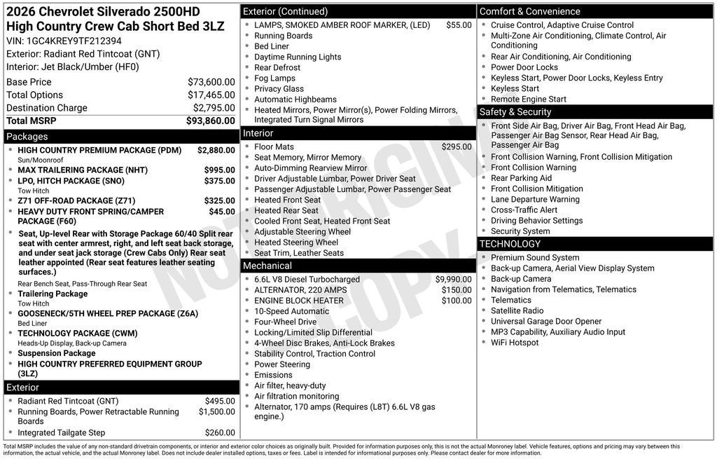 2026 Chevrolet Silverado 2500 HD High Country