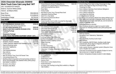 2026 Chevrolet Silverado 3500 HD WT
