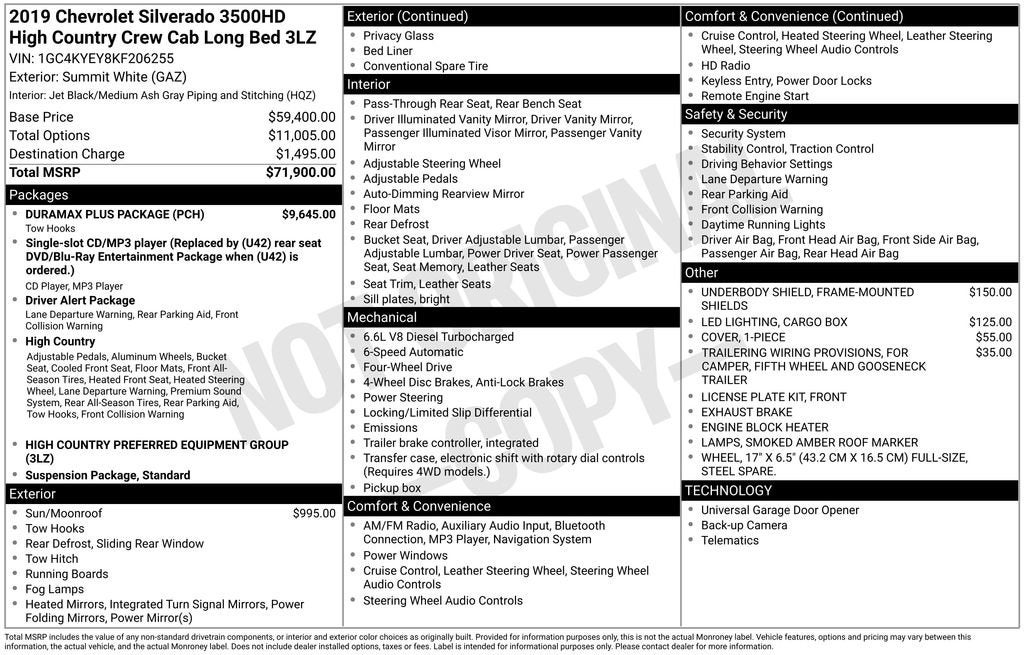 2019 Chevrolet Silverado 3500 HD High Country