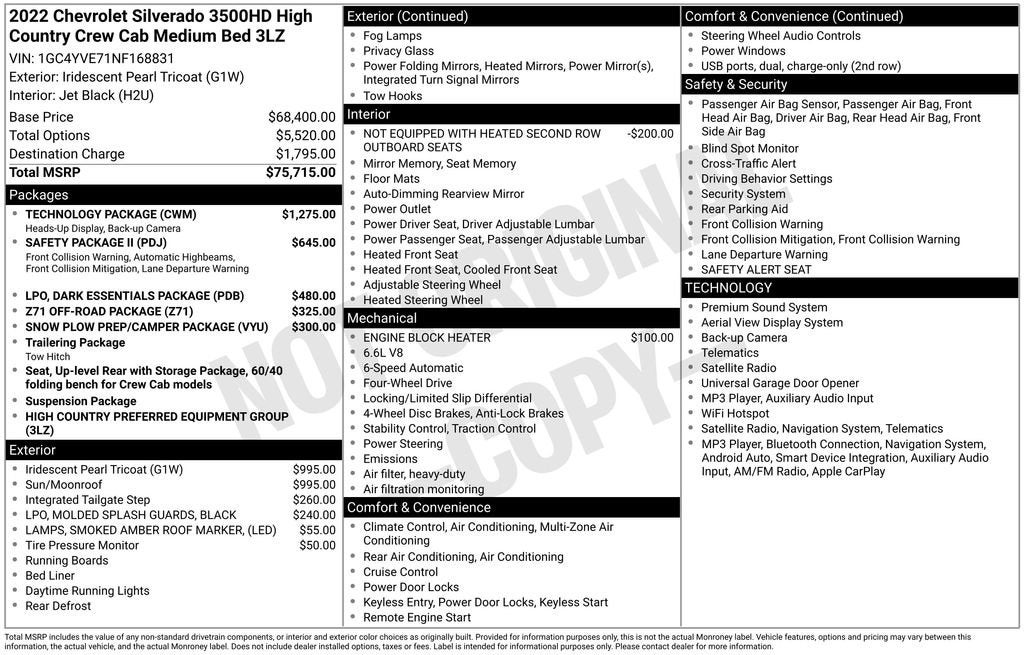 2022 Chevrolet Silverado 3500 HD High Country