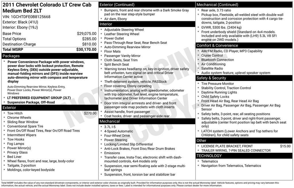 2011 Chevrolet Colorado LT w/2LT
