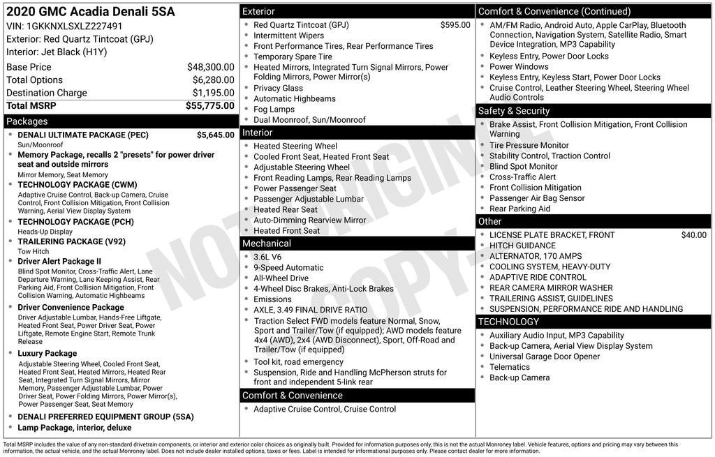 2020 GMC Acadia Denali