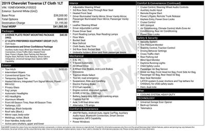 2019 Chevrolet Traverse LT Cloth