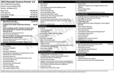 2023 Chevrolet Traverse Premier