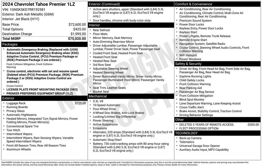 2024 Chevrolet Tahoe Premier