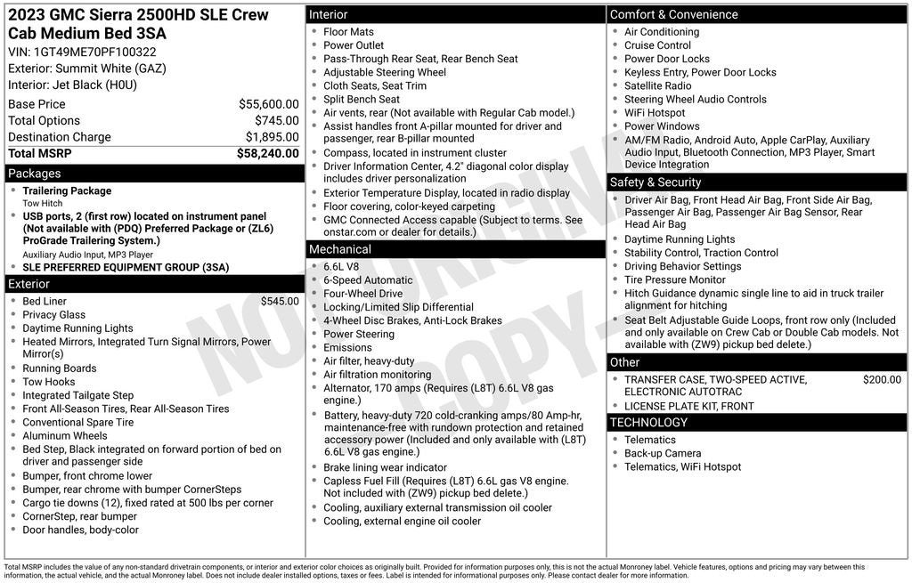 2023 GMC Sierra 2500 HD SLE