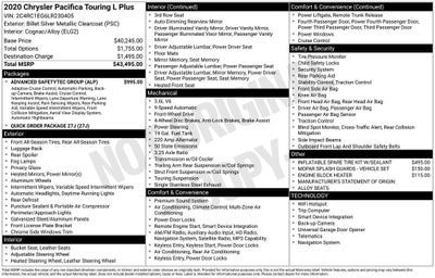 2020 Chrysler Pacifica Touring L Plus