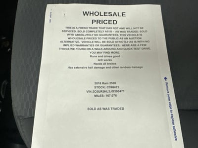 2018 RAM 2500 Tradesman