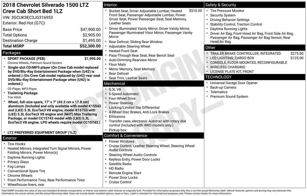 2018 Chevrolet Silverado 1500 LTZ