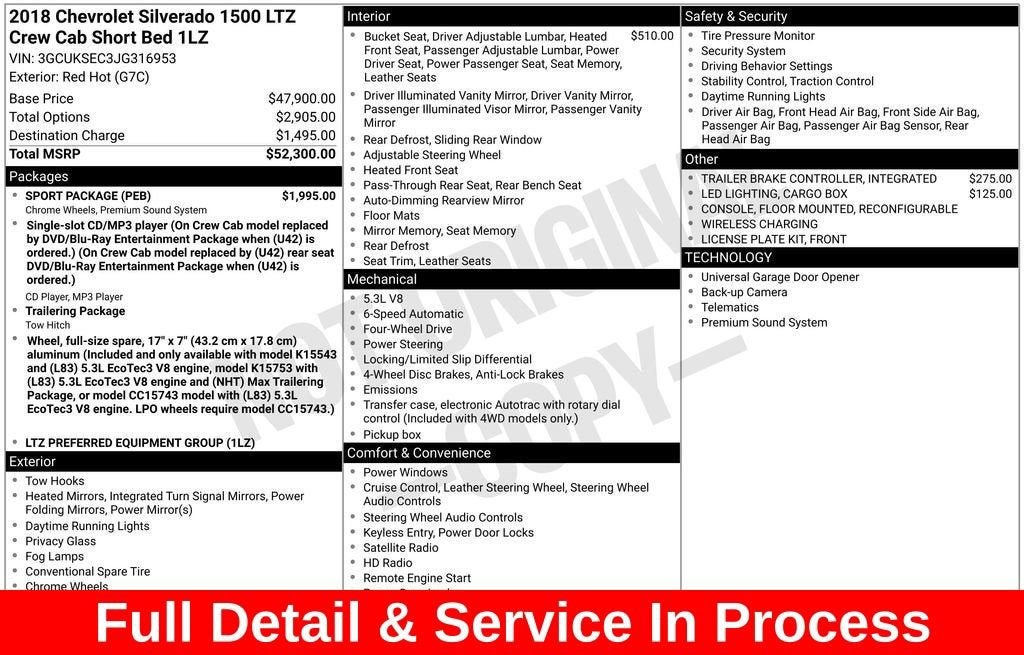 2018 Chevrolet Silverado 1500 LTZ