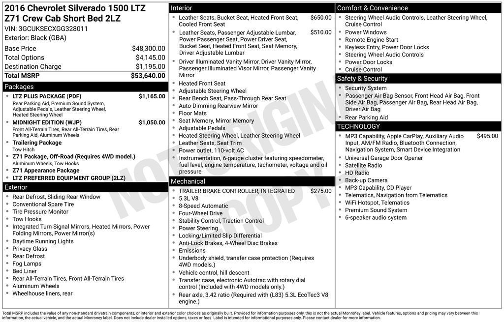 2016 Chevrolet Silverado 1500 LTZ