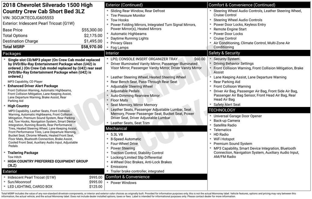 2018 Chevrolet Silverado 1500 High Country