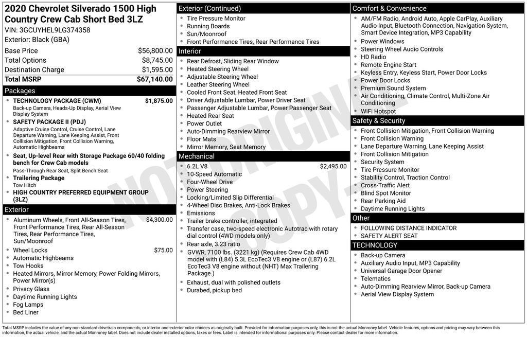 2020 Chevrolet Silverado 1500 High Country