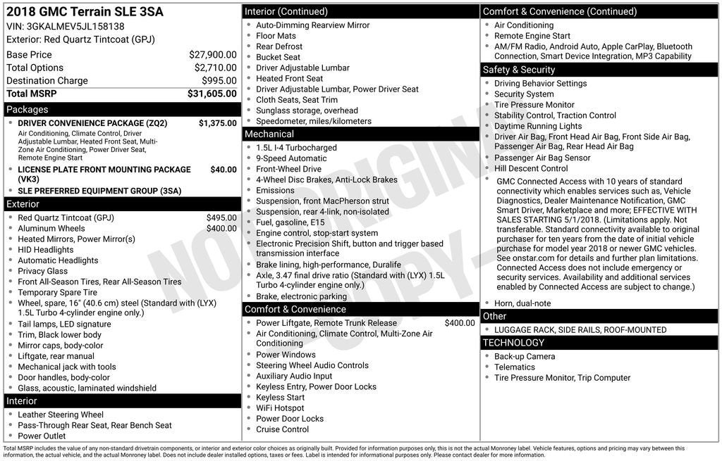 2018 GMC Terrain SLE