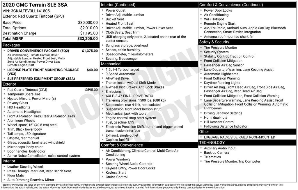 2020 GMC Terrain SLE