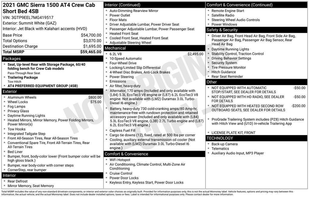 2021 GMC Sierra 1500 AT4