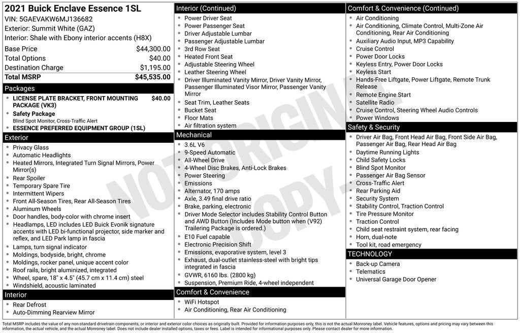2021 Buick Enclave Essence
