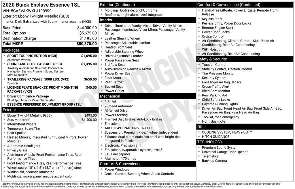 2020 Buick Enclave Essence