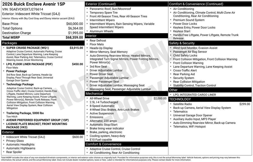 2026 Buick Enclave Avenir