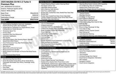 2025 Mazda Mazda CX-90 S Premium Plus Package