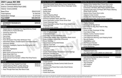 2021 Lexus NX NX 300