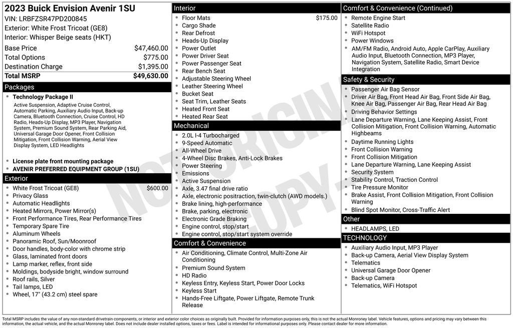 2023 Buick Envision Avenir